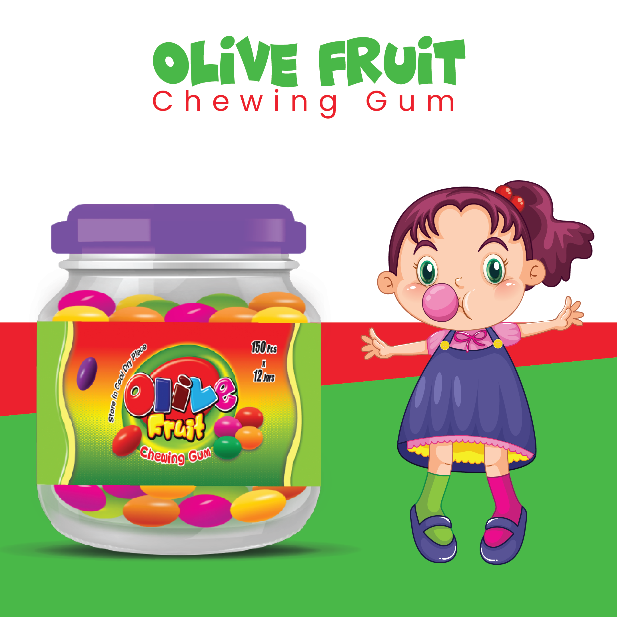 Olive Fruit Chewing gum